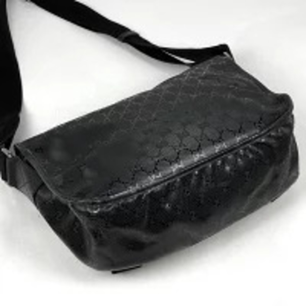 Gucci Messenger Canvas Black GG Bag Imprime Crossbody Shoulder Black